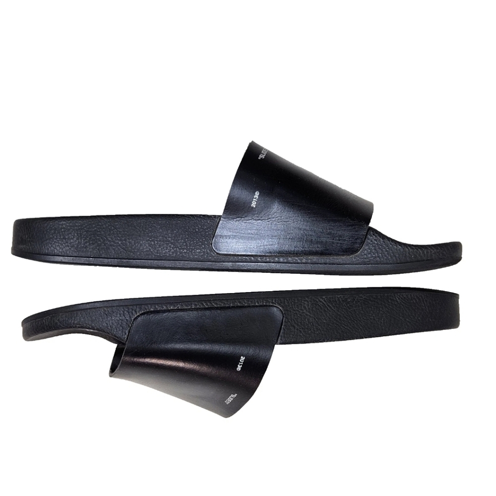 OFF-WHITE 'Slides' Sandals Men's Sz 12 US/45 It Black Leather 2013 Made In Italy - Picture 11 of 16
